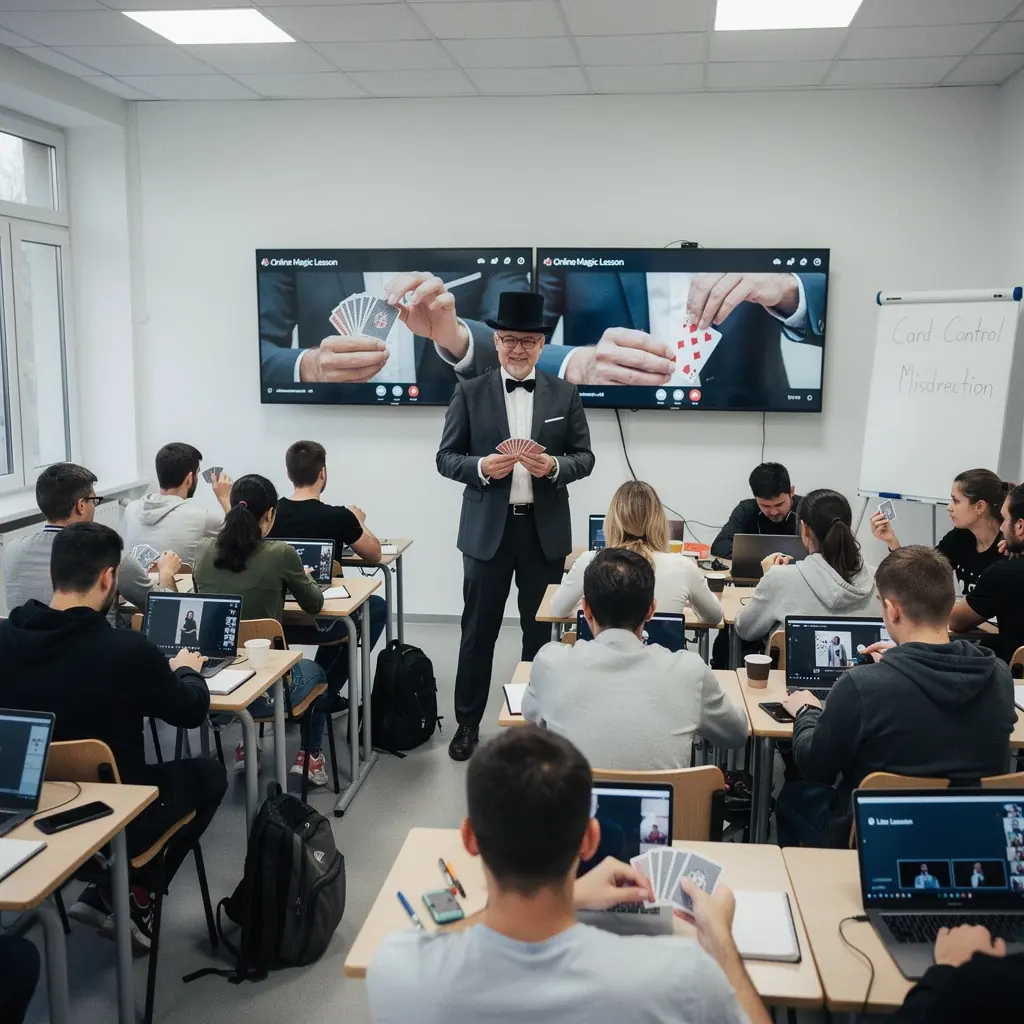 Fények és díszletek a varázslatos előadás hátterében, amelyek fokozzák a hangulatot.